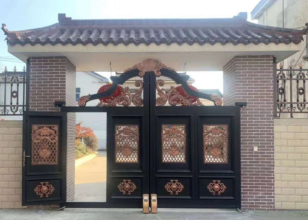 中式農村小別墅圍墻大門以及護欄安